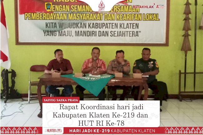 Rapat Koordinasi Meriahkan Hari Jadi Ke-219, Kecamatan Juwiring gelar Wayang Kulit