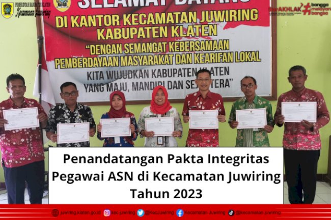 Penandatanganan Pakta Integritas Pegawai Kecamatan Juwiring