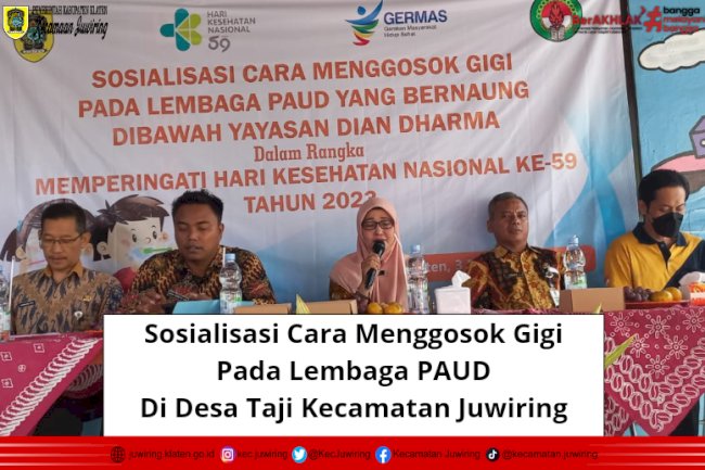 Sosialisasi Cara Menggosok Gigi Pada Lembaga PAUD di Desa Taji