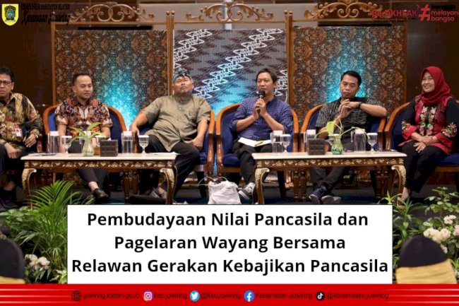 Pembudayaan Nilai Pancasila dan Pagelaran Wayang Bersama Relawan Gerakan Kebajikan Pancasila
