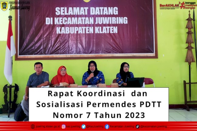 Rapat Koordinasi Dan Sosialisasi Permendes PDTT Nomor 7 Tahun 2023