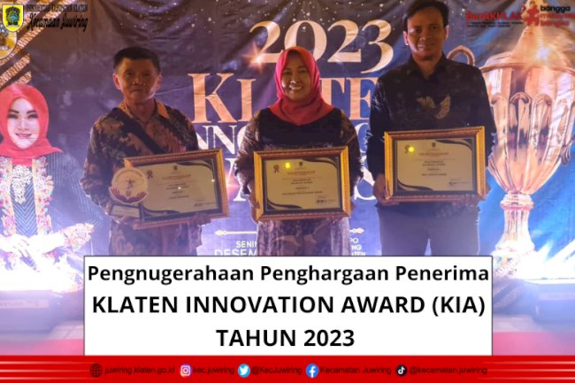 Penganugrahan Penghargaan Penerima KLATEN INNOVATION AWARD (KIA) TAHUN 2023
