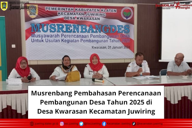 Musrenbang Pembahasan Perencanaan Pembangunan Desa Tahun 2025 di Desa Kwarasan Kecamatan Juwiring