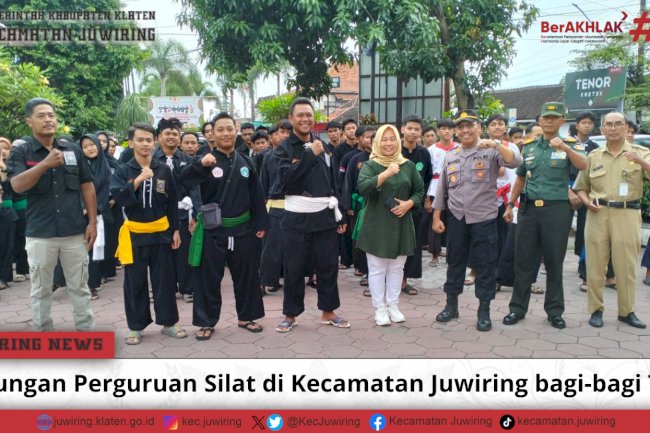 Gabungan Perguruan Silat se Kecamatan Juwiring bagi-bagi Takjil