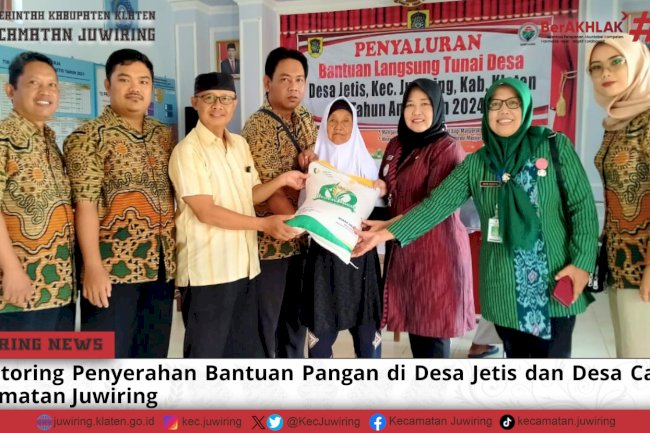 Monitoring Penyerahan Bantuan Pangan di Desa Jetis dan Desa Carikan Kecamatan Juwiring