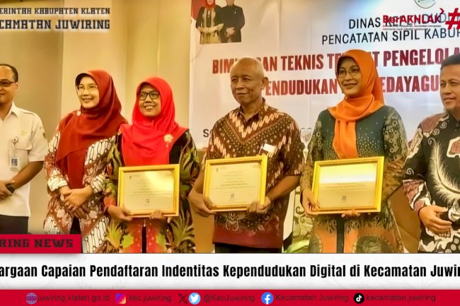 Penghargaan Capaian Identitas Kartu Digital di Kabupaten Klaten