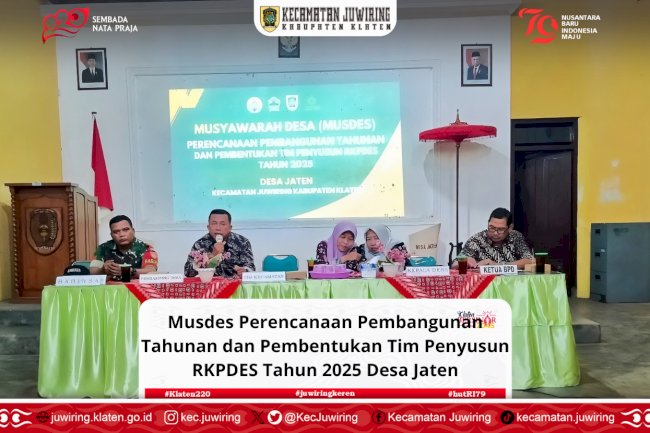 Musdes Perencanaan Pembangunan Tahunan dan Pembentukan Tim Penyusun RKPDES Tahun 2025 Desa Jaten
