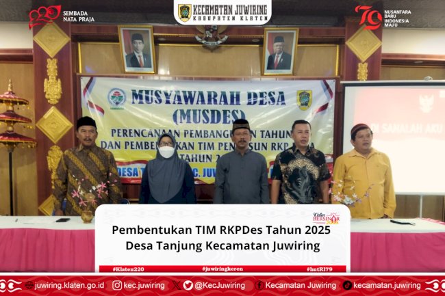 Musyawarah Desa (Musdes) untuk pembentukan Tim Penyusun Rencana Kerja Pemerintah Desa (RKPDesa) Tahun 2025 di Desa Tanjung