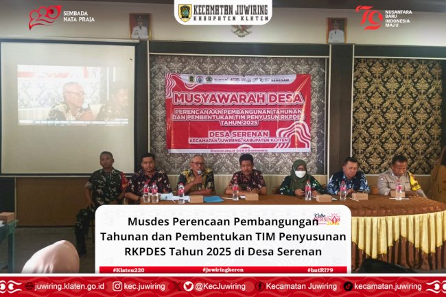 Musdes Perencanaan Pembangunan Tahunan dan Pembentukan Tim Penyusun RKPDES Tahun 2025 di Desa Serenan