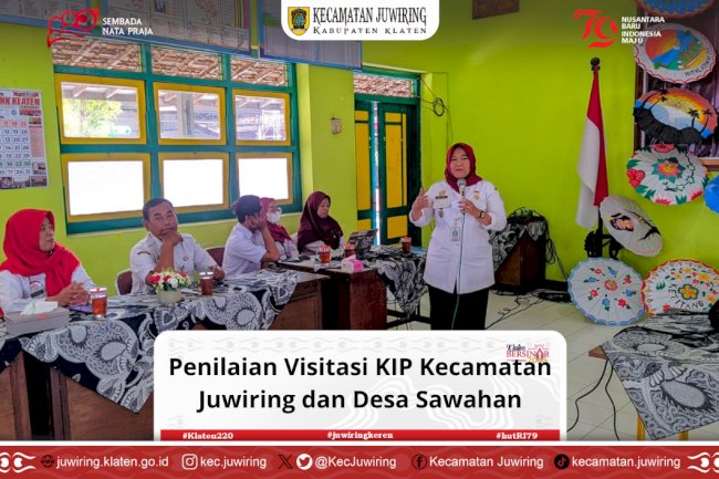 Penilaian Visitasi KIP Kecamatan Juwiring dan Desa Sawahan dari Diskominfo Kabupaten Klaten