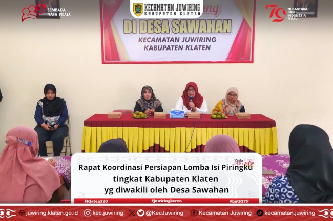 Rapat koordinasi persiapan Lomba Isi Piringku tingkat Kabupaten Klaten oleh Desa Sawahan