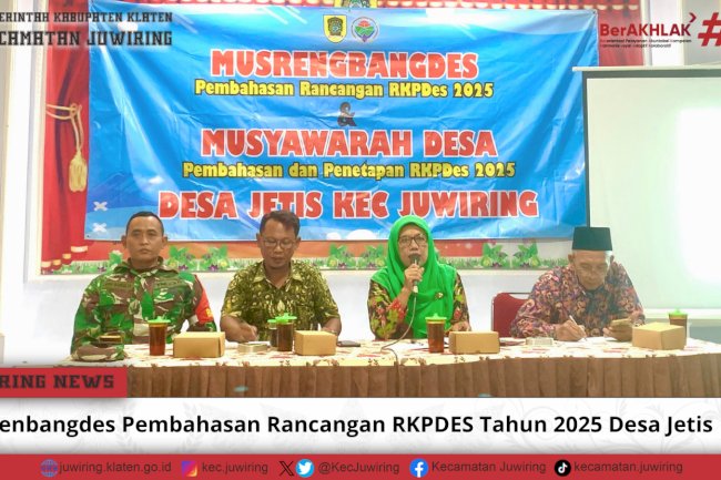 Musrenbangdes Pembahasan Rancangan RKPDES Tahun 2025 Desa Jetis