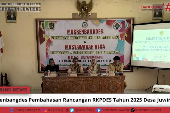 Musrenbangdes Pembahasan Rancangan RKPDES Tahun 2025 Desa Juwiring