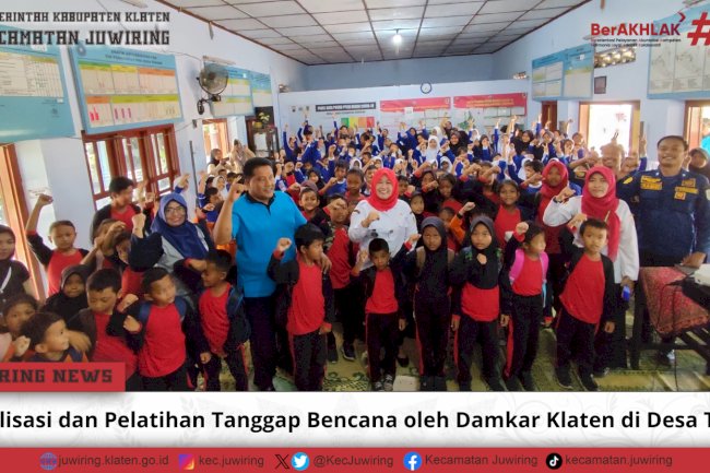 Sosialisasi dan Pelatihan Tanggap Bencana oleh Damkar Klaten di Desa Trasan