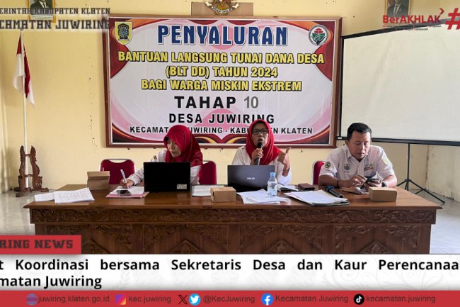 Rapat Koordinasi bersama Sekdes dan Kaur Perencanaan se-Kecamatan Juwiring