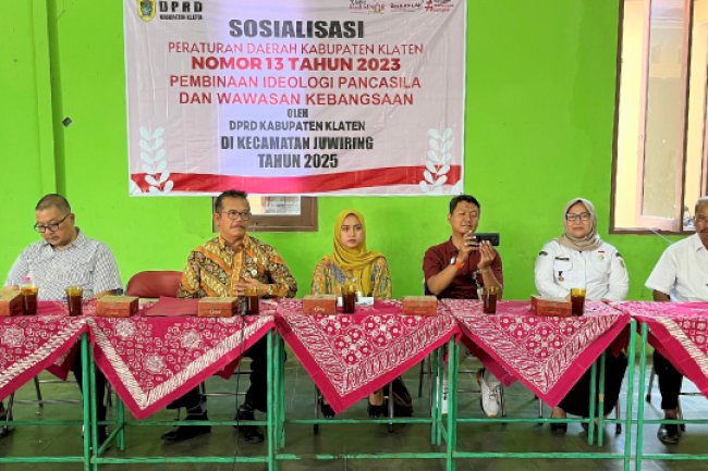 Sosialisasi Perda No. 13 Tahun 2023 Camat Juwiring dan DPRD Klaten Perkuat Ideologi Pancasila di Desa Bulurejo