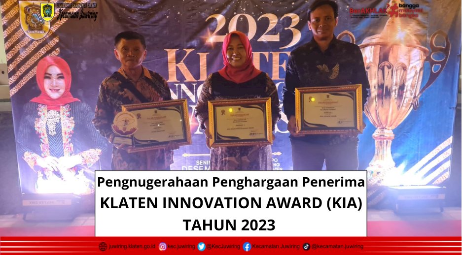 Penganugrahan Penghargaan Penerima KLATEN INNOVATION AWARD (KIA) TAHUN 2023