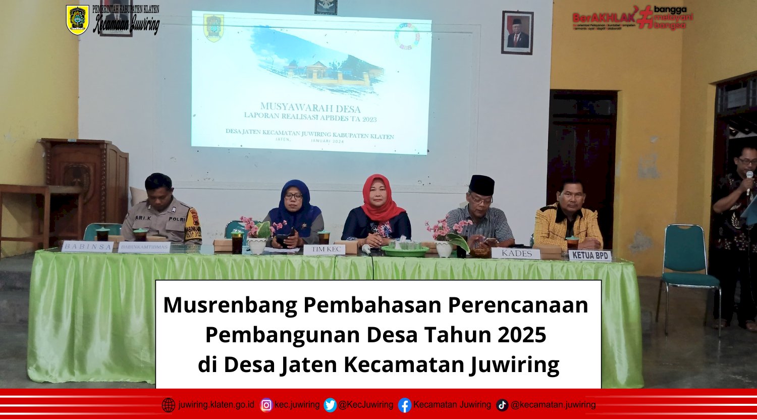Musrenbang Pembahasan Perencanaan Pembangunan Desa Tahun 2025 di Desa Jaten Kecamatan Juwiring.