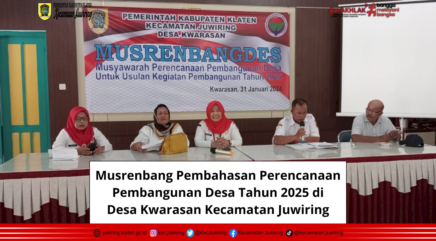 Musrenbang Pembahasan Perencanaan Pembangunan Desa Tahun 2025 di Desa Kwarasan Kecamatan Juwiring