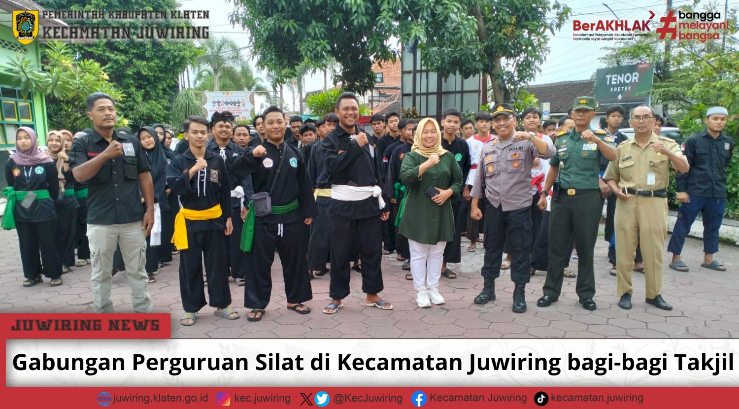 Gabungan Perguruan Silat se Kecamatan Juwiring bagi-bagi Takjil