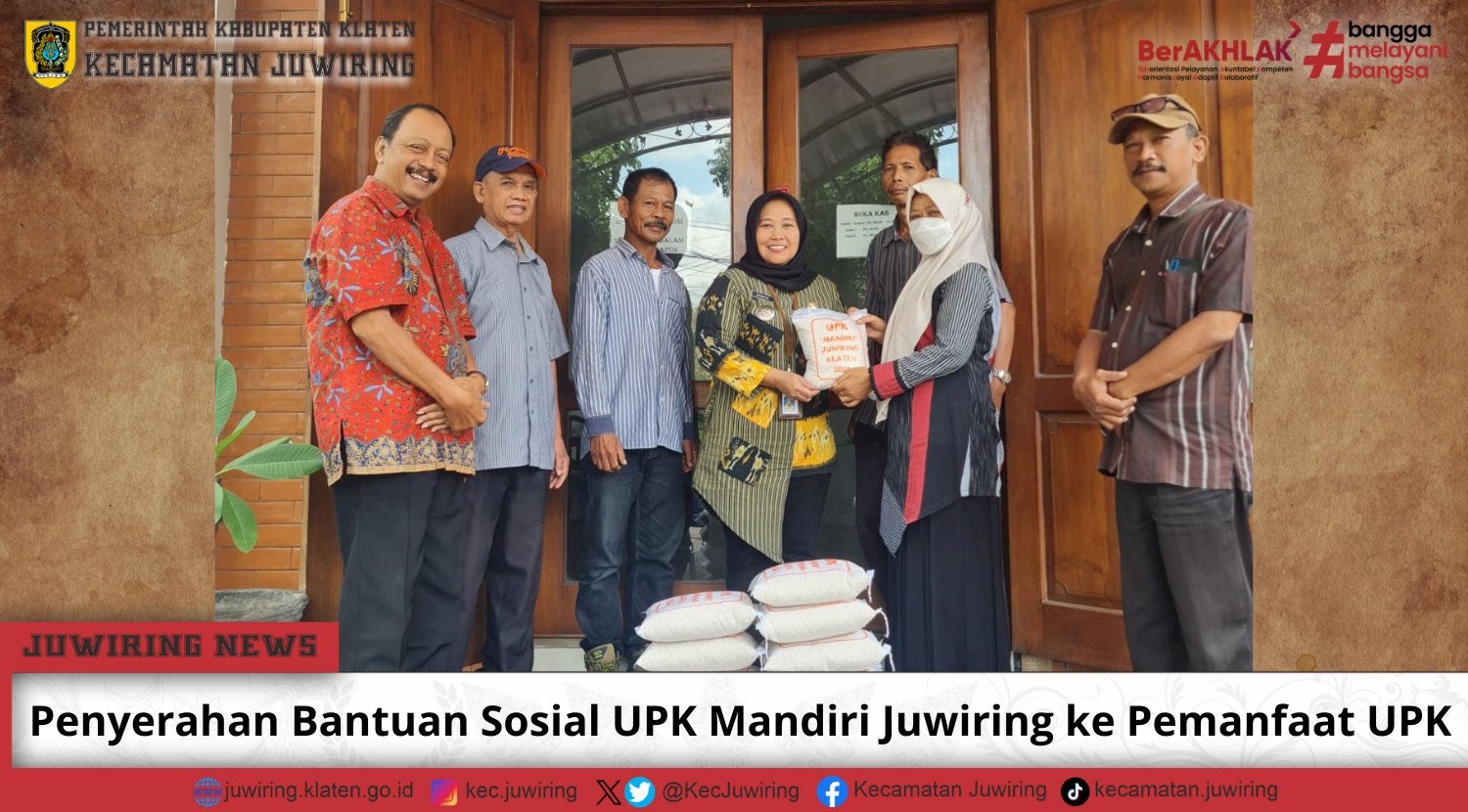Penyerahan Bantuan Sosial UPK Mandiri Juwiring ke Pemanfaat UPK