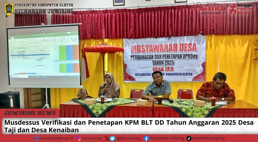 Musdessus Verifikasi dan Penetapan KPM BLT DD Tahun Anggaran 2025 Desa Taji dan Desa Kenaiban