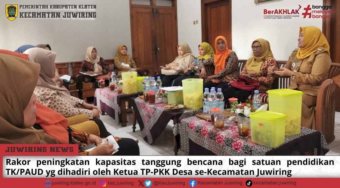 Rakor Peningkatan Kapasitas Tangguh Bencanan Bagi Satuan Pendidikan di Kecamatan Juwiring