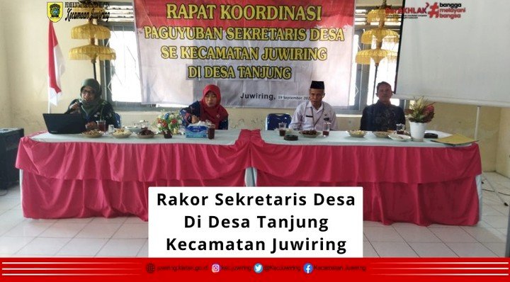 Rakor Sekretaris Desa di Desa Tanjung Kecamatan Juwiring