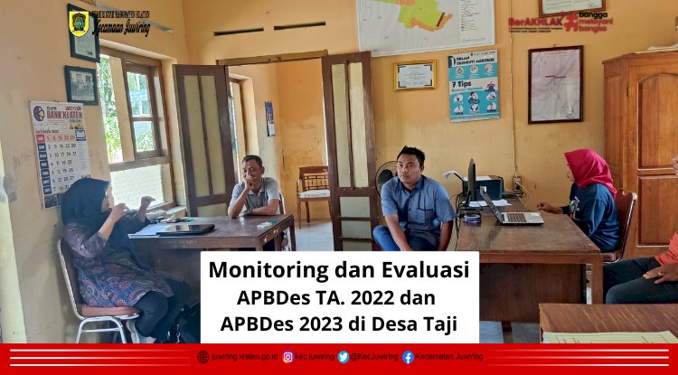 Monitoring dan Evaluasi APBDes TA.2022 dan APBDes 2023 di Desa Taji