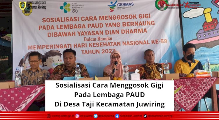 Sosialisasi Cara Menggosok Gigi Pada Lembaga PAUD di Desa Taji