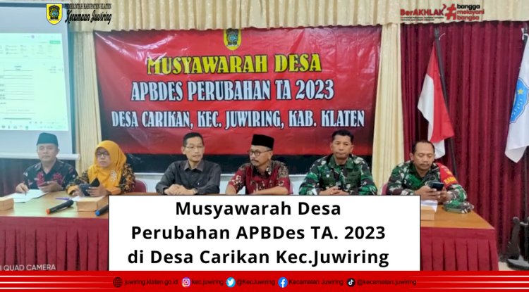 Musyawarah Desa Perubahan APBDes TA. 2023 di Desa Carikan