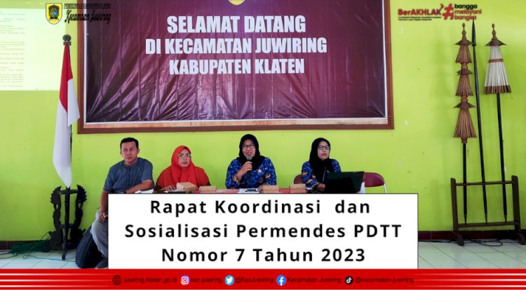 Rapat Koordinasi Dan Sosialisasi Permendes PDTT Nomor 7 Tahun 2023
