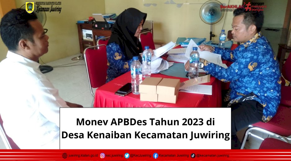 Monev APBDes Tahun 2023 di Desa Kenaiban Kecamatan Juwiring