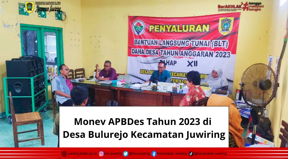 Monev APBDes Tahun 2023 di Desa Bulurejo Kecamatan Juwiring