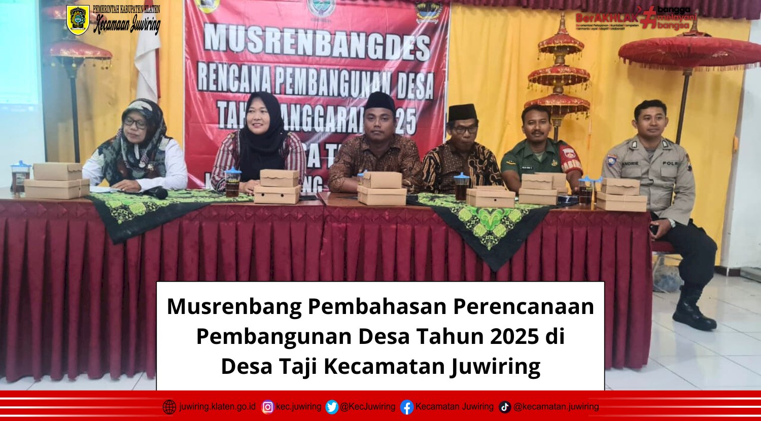 Musrenbang Pembahasan Perencanaan Pembangunan Desa Tahun 2025 di Desa Taji Kecamatan Juwiring