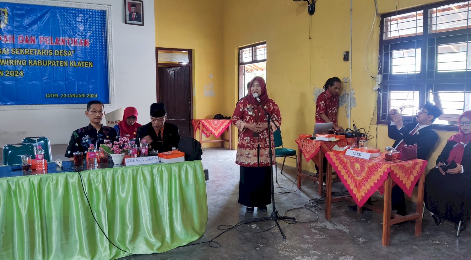 Pengambilan Sumpah dan Pelantikan Sekretaris Desa Desa Jaten Kecamatan Juwiring
