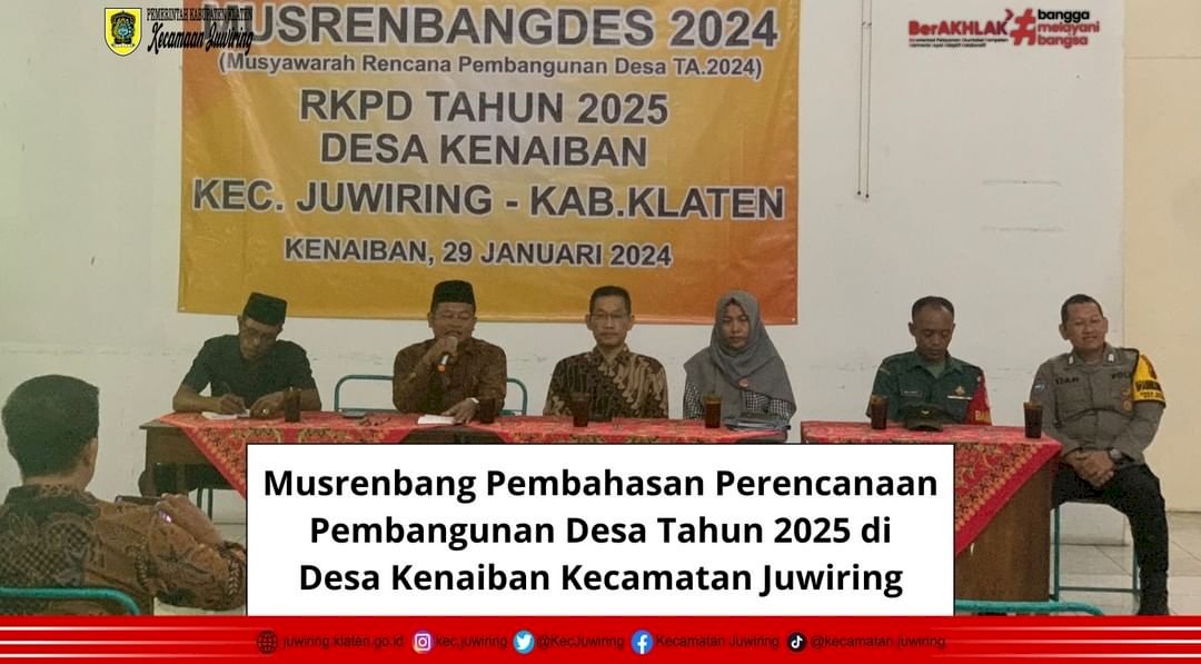 Musrenbang Pembahasan Perencanaan Pembangunan Desa Tahun 2025 di Desa Kenaiban Kecamatan Juwiring
