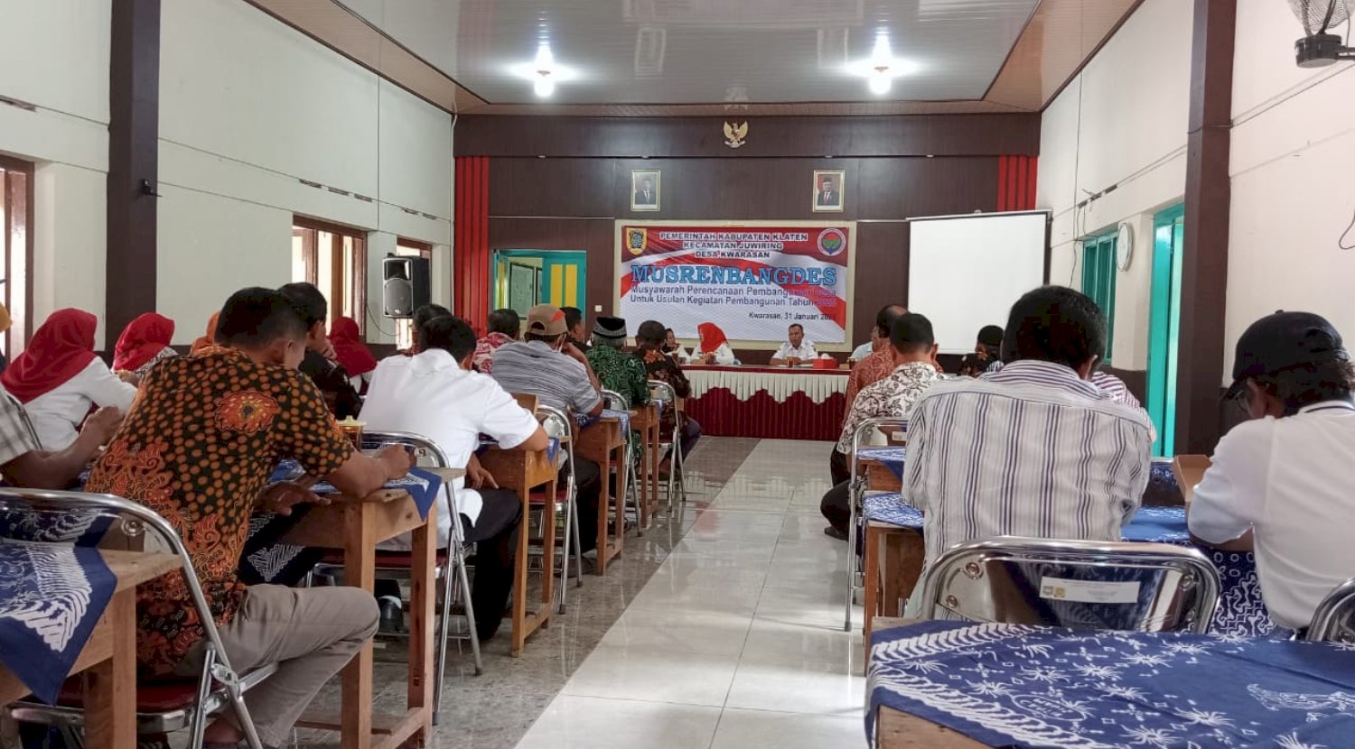 Musrenbang Pembahasan Perencanaan Pembangunan Desa Tahun 2025 di Desa Kwarasan Kecamatan Juwiring