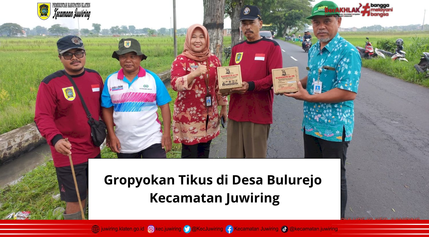 Gropyokan Tikus di Desa Bulurejo Kecamatan Juwiring.