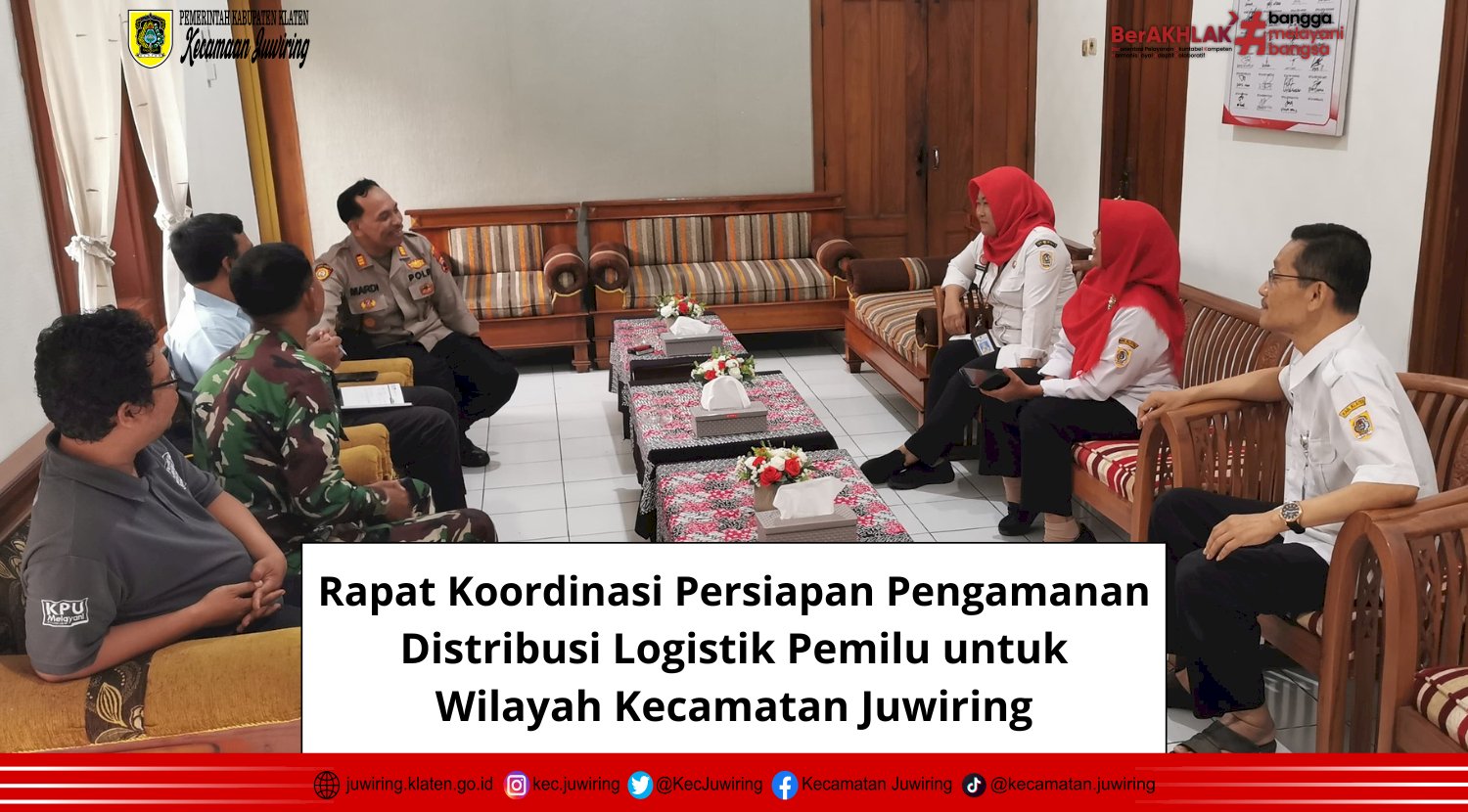 Rapat Koordinasi Persiapan Pengamanan Distribusi Logistik Pemilu 2024 untuk Wilayah Kecamatan Juwiring