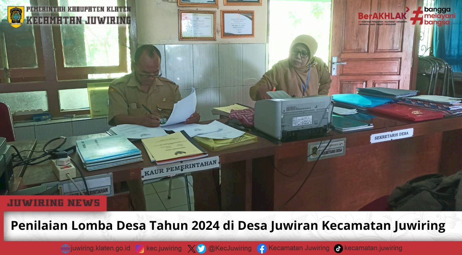 Penilaian Lomba Desa Tahun 2024 di Desa Juwiran