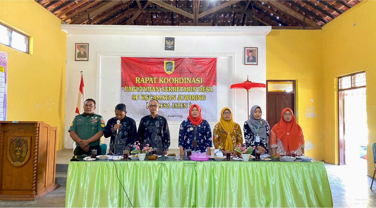 Rapat Koordinasi Paguyuban Sekretaris Desa se-Kecamatan Juwiring di Desa Jaten