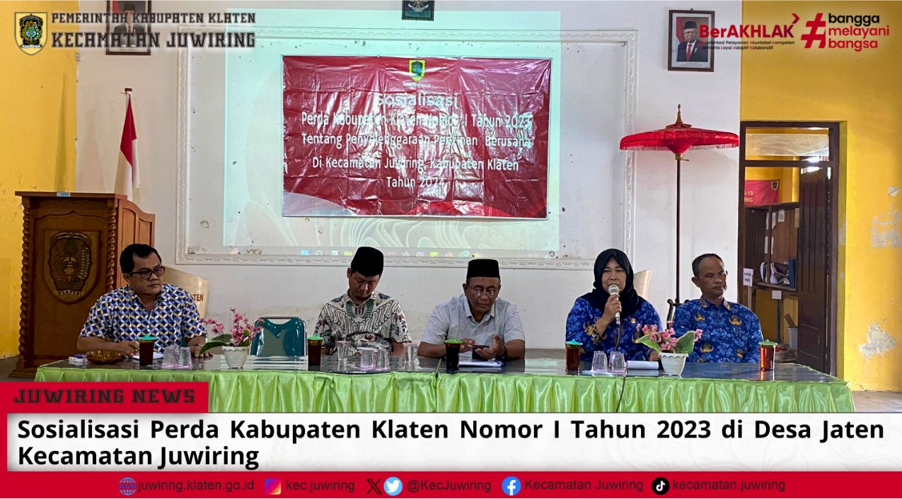 Sosialisasi Perda Kabupaten Klaten Nomot I Tahun 2023 di Desa Jaten