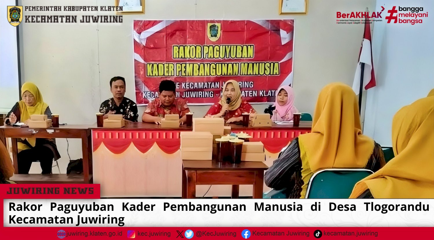 Rakor Peguyuban Kader Pembangunan Manusia di Desa Tlogorandu Kecamatan Juwiring