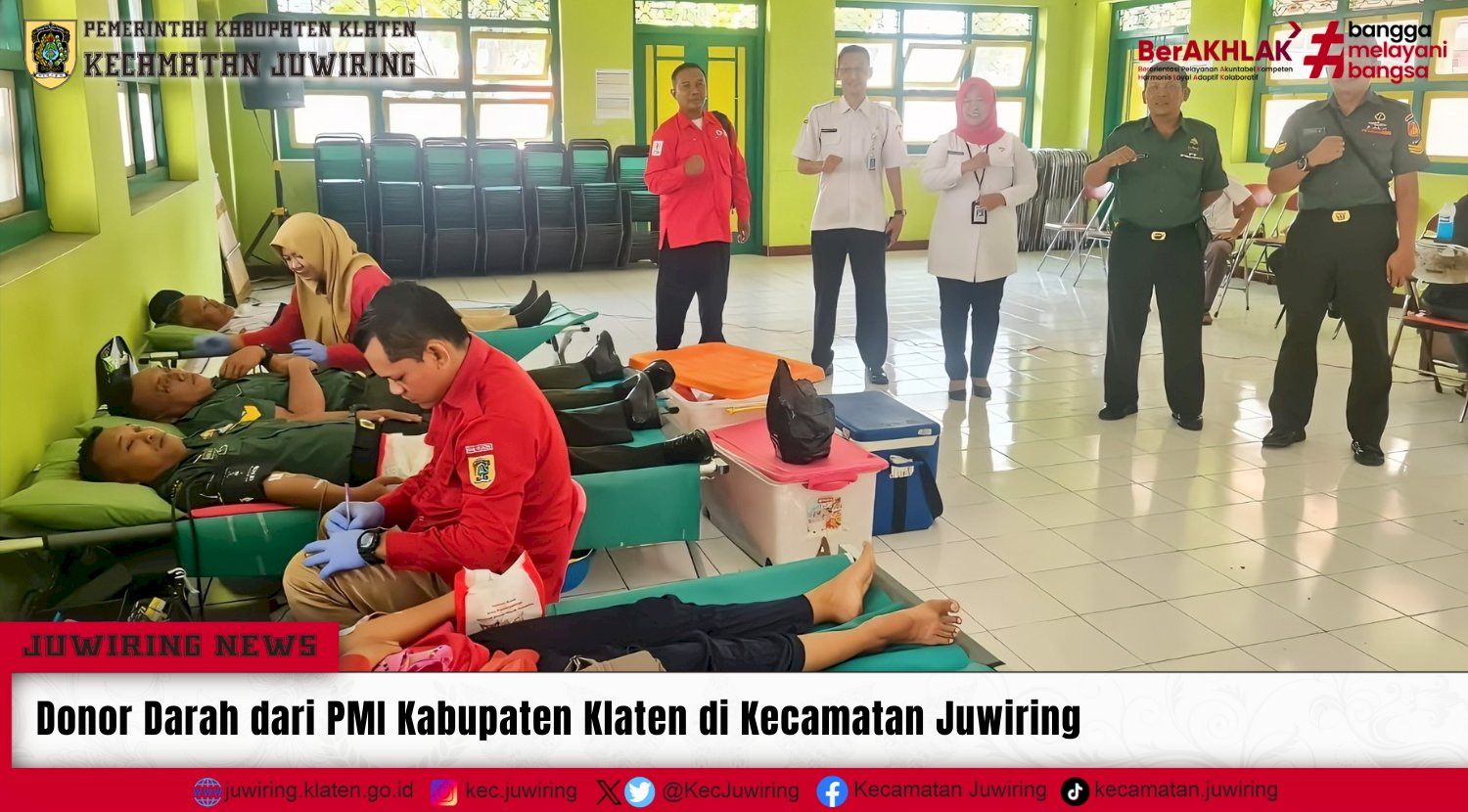 Donor Darah dari PMI Kabupaten Klaten di Kecamatan Juwiring