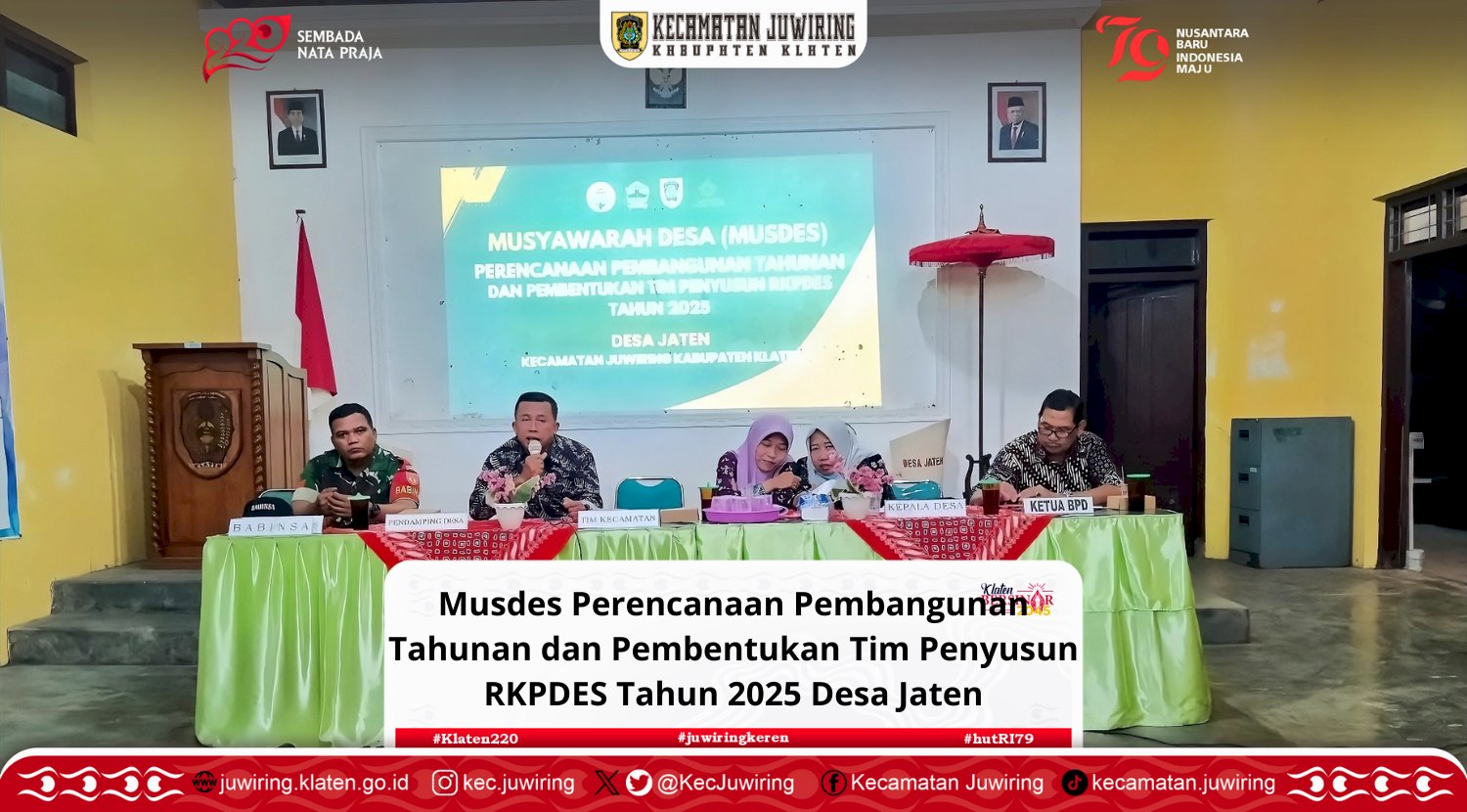 Musdes Perencanaan Pembangunan Tahunan dan Pembentukan Tim Penyusun RKPDES Tahun 2025 Desa Jaten