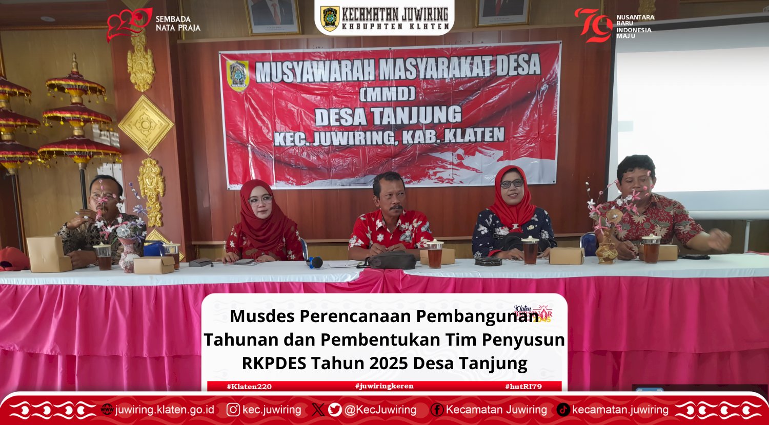 Musdes Perencanaan Pembangunan Tahunan dan Pembentukan Tim Penyusun RKPDES Tahun 2025 di Desa Tanjung.