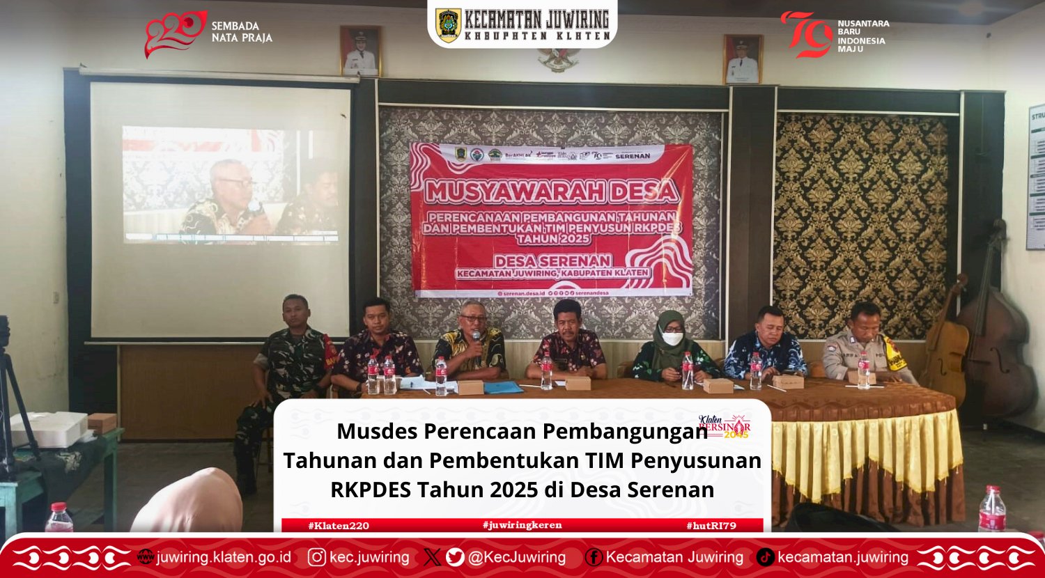 Musdes Perencanaan Pembangunan Tahunan dan Pembentukan Tim Penyusun RKPDES Tahun 2025 di Desa Serenan