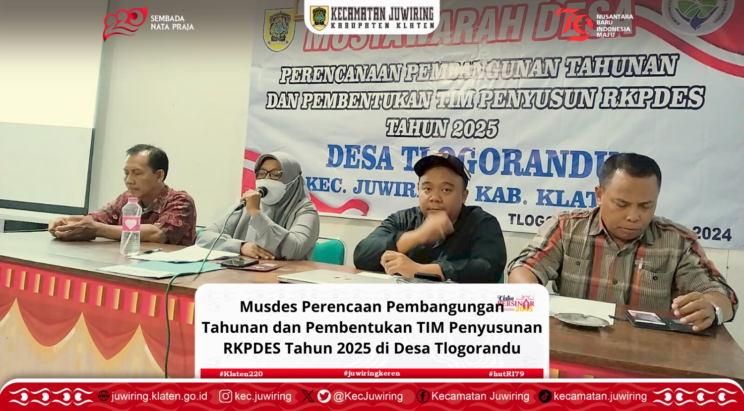 Musdes Perencanaan Pembangunan Tahunan dan Pembentukan Tim Penyusun RKPDES Tahun 2025 di Desa Tlogorandu.