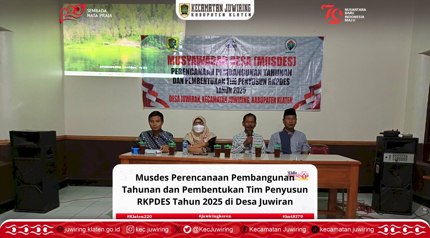 Musdes Perencanaan Pembangunan Tahunan dan Pembentukan Tim Penyusun RKPDES Tahun 2025 di Desa Juwiran